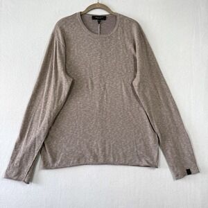 Rag & Bone Shirt Mens M Slub Knit Cotton Linen Roll Hem Long Sleeve Sweater Tee